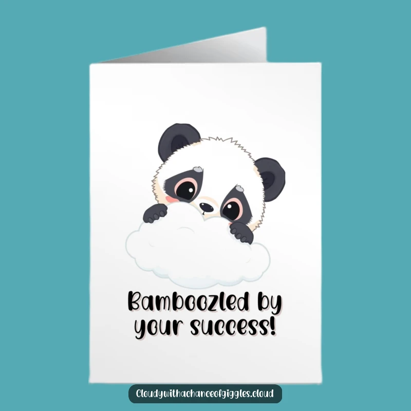Free Printable Congrats Card: Curious Panda Cloud - Easy Print at Home!