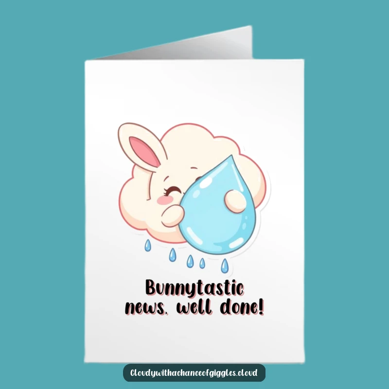 Free Printable Congrats Card: Bunny Cloud, Funny Greeting, Downloadable Gift