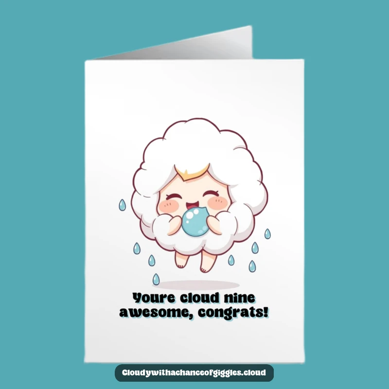 Free Printable Cloud Congrats Card - Playful Downloadable Celebration Gift