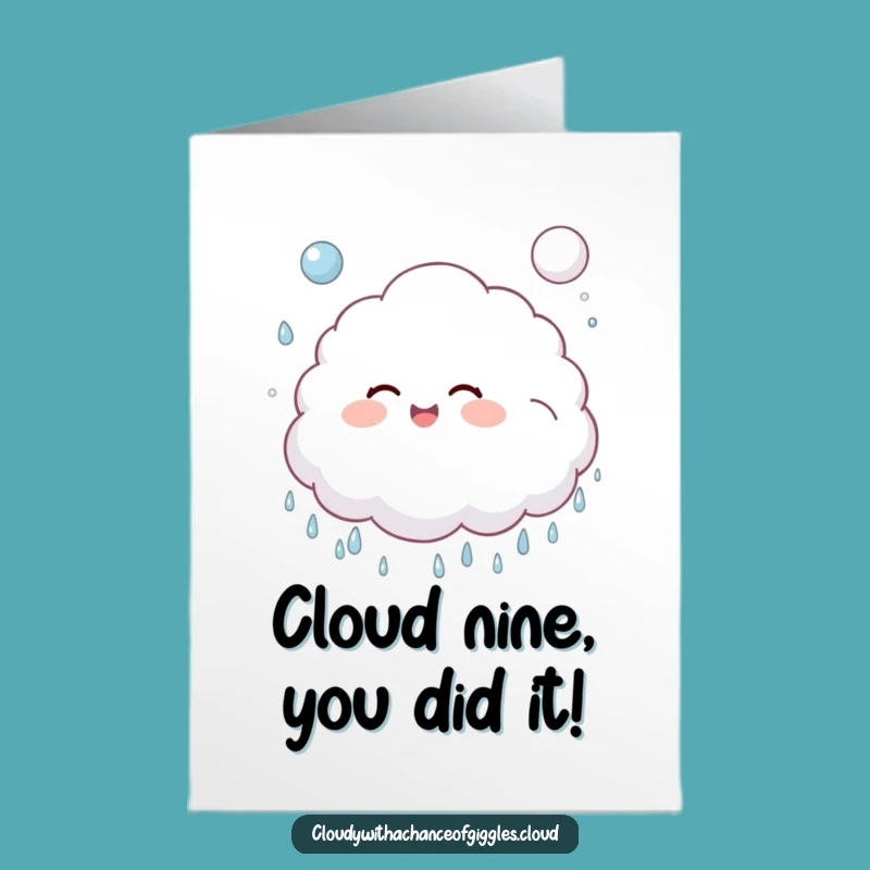 Free Printable Congrats Card: Cloud Child's Joyful Raindrop Celebration