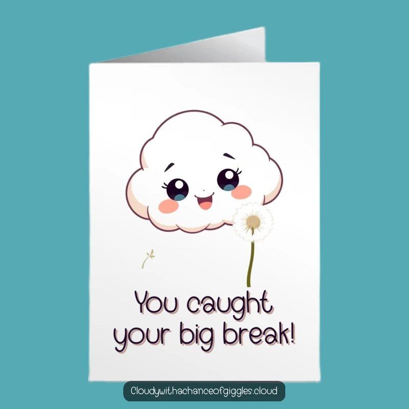 Free Printable Congrats Card: Cloud's Excited Dandelion Seed Chase
