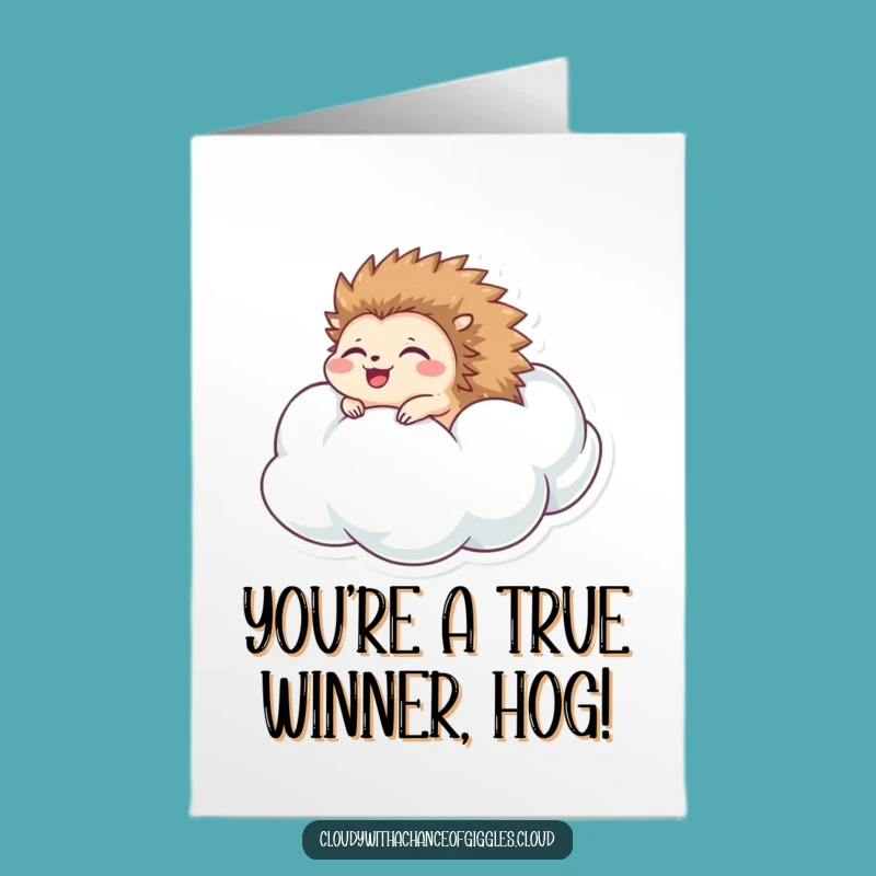 Free Printable Congrats Card: Happy Hedgehog Cloud - Easy Print at Home!