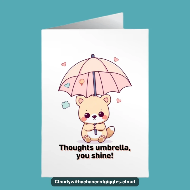 Free Printable Congrats Card: Happy Thoughts Umbrella - Downloadable Celebration Cheer!