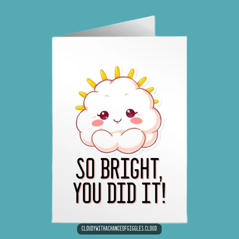 Free Printable Congrats Card: Sunny Cloud - Cheerful Downloadable Gift