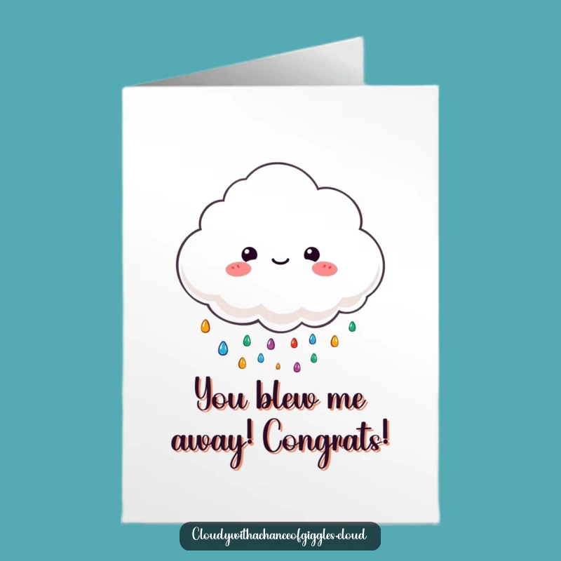 Free Printable Congrats Card: Rainbow Cloud for Awesome Downloadable Gift