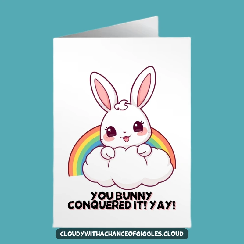 Free Printable Congrats Card: Rainbow Bunny for Awesome Downloadable Gift