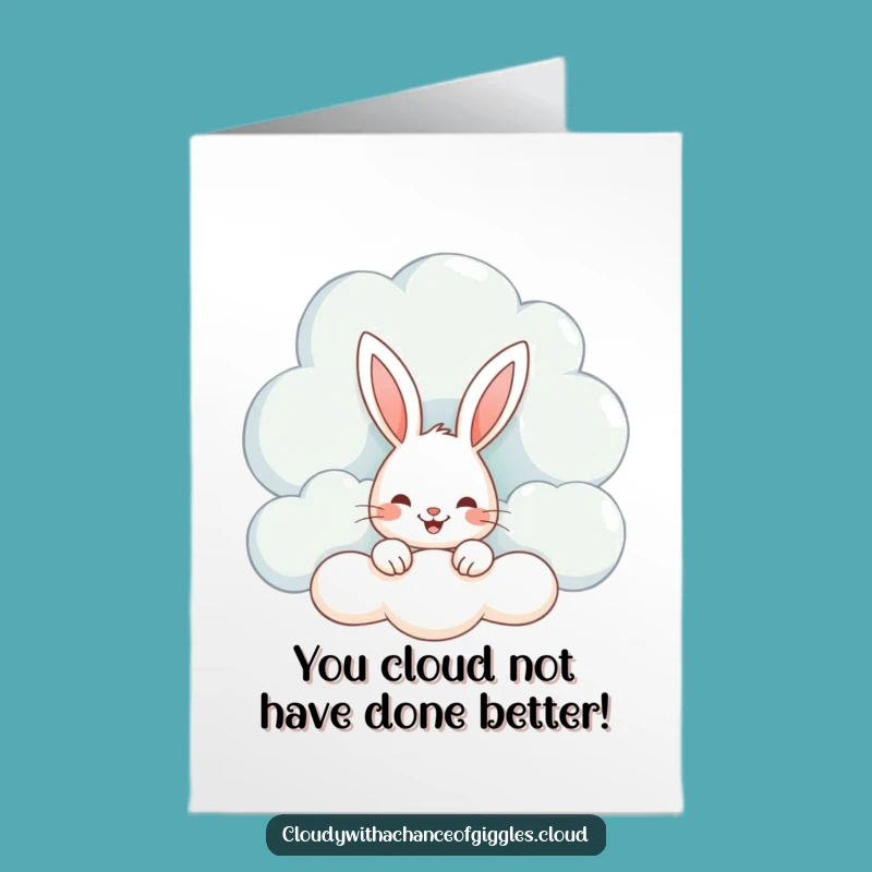 Free Printable Congratulations Card: Whimsical Bunny Cloud, Downloadable for a Cheerful, Humorous Celebration