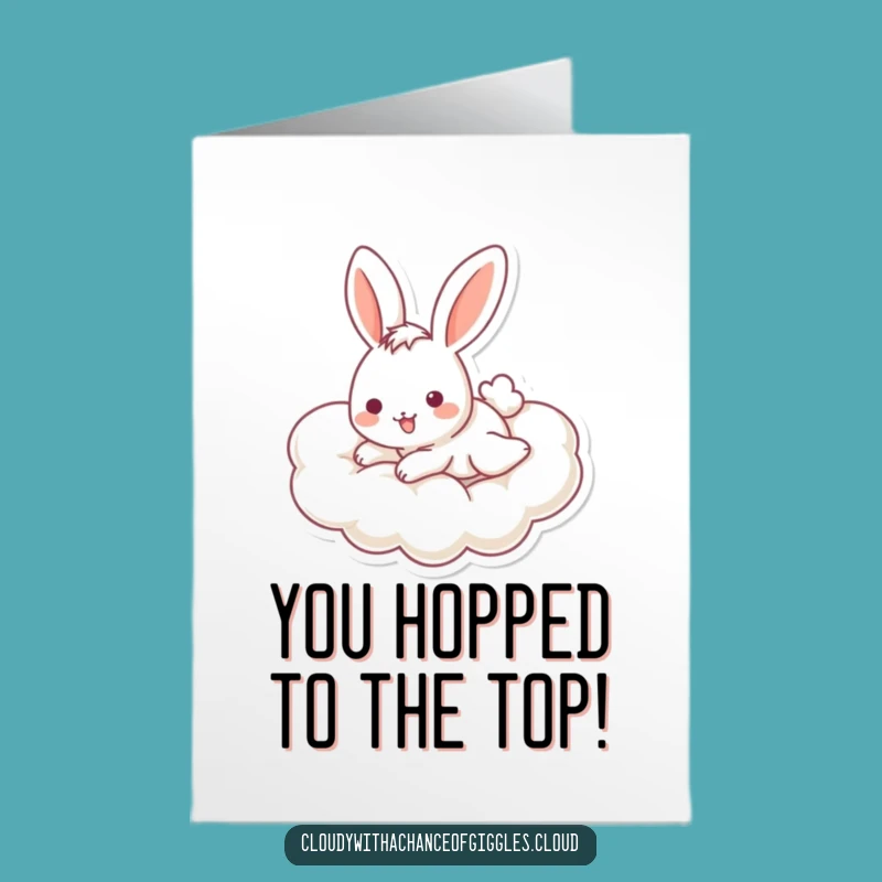 Free Printable Congrats Card: Playful Bunny Cloud - Easy Print at Home!