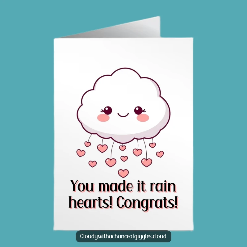 Free Printable Congratulations Card: Happy Cloud Hearts Downloadable for Any Win