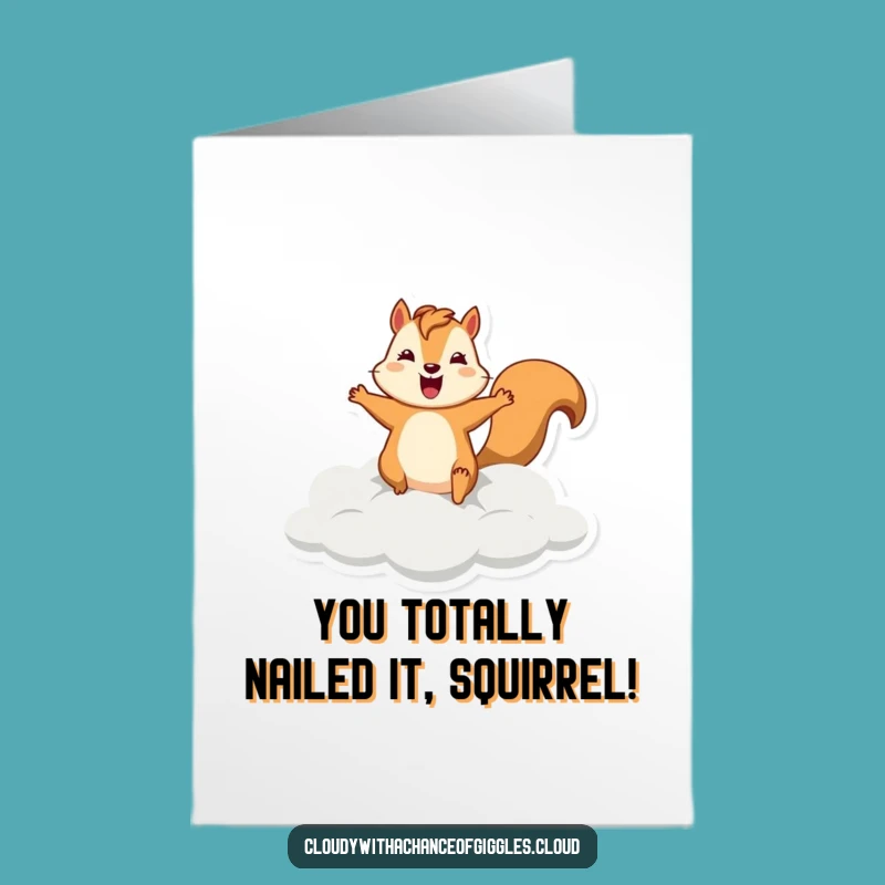 Free Printable Congrats Card: Silly Squirrel Cloud - Easy Print at Home!
