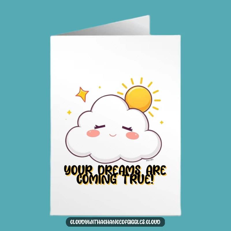 Free Printable Congrats Card: Sleepy Cloud Sunshine Greeting