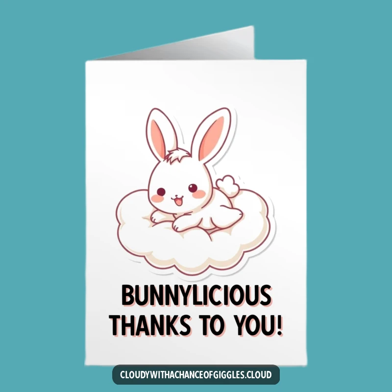 Free Printable Thank You Card: Playful Bunny Cloud - Print at Home Gifter!