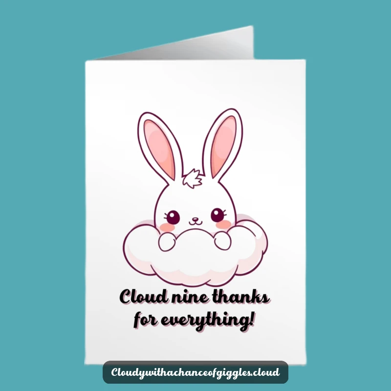 Free Printable Thank You Card: Sweet Bunny Cloud Design! A Thoughtful Downloadable Gift.