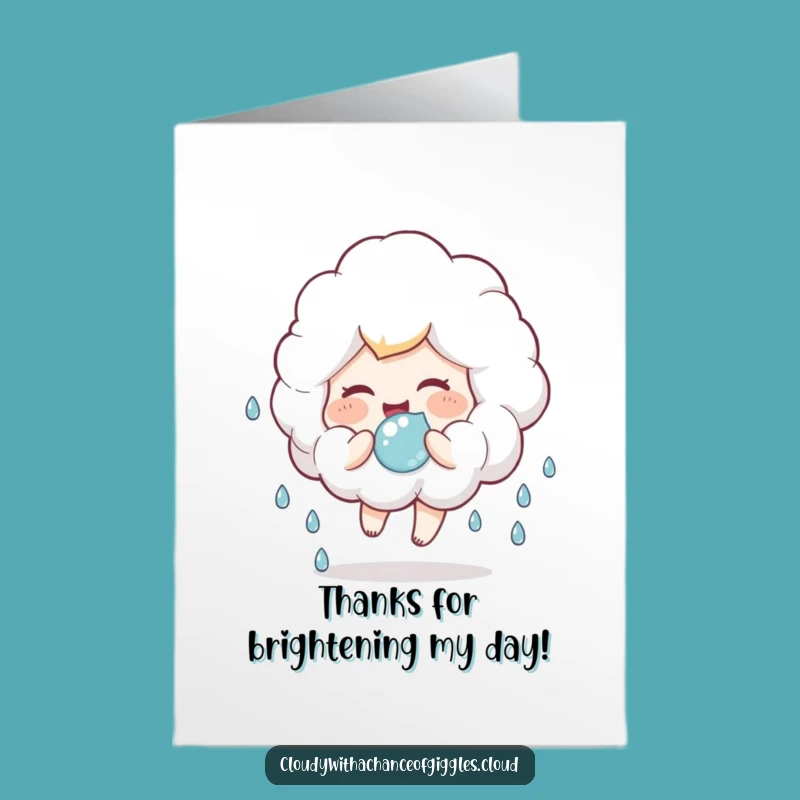 Free Printable Cloud Thank You Card - Giggling Child Downloadable Funny Gift