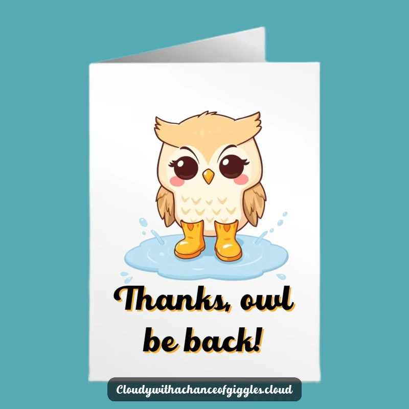 Free Printable Owl Rain Boots Thank You Card - Sweet Downloadable Gratitude