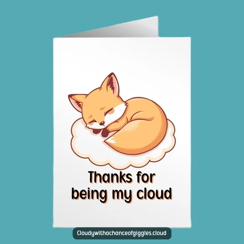 Free Printable Sleepy Fox Thank You Card: Cozy Downloadable Gratitude with Funny Charm
