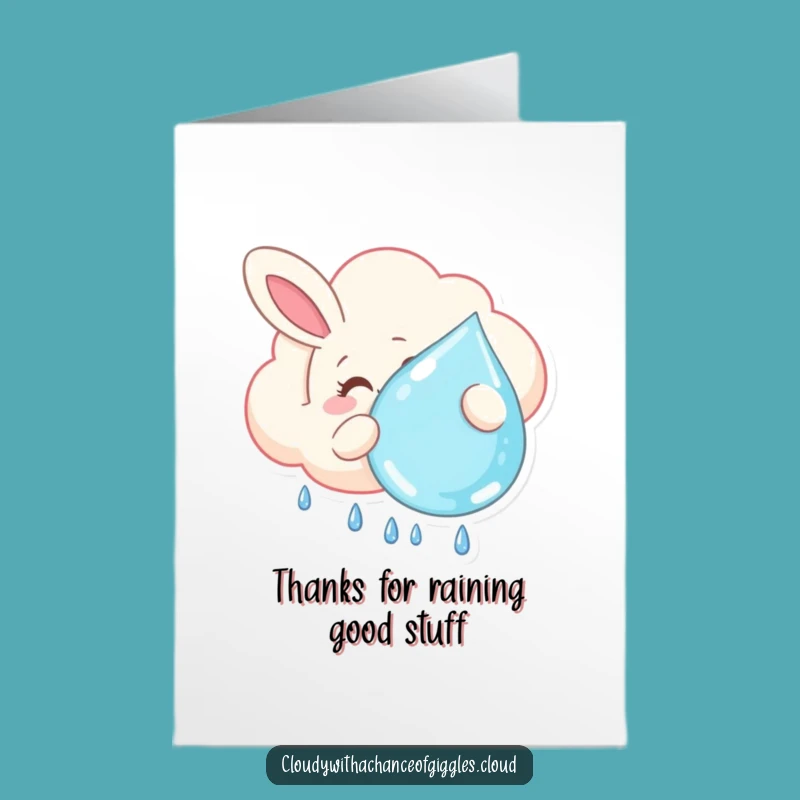 Free Printable Thank You Card: Bunny Cloud, Funny Thanks, Downloadable Gift