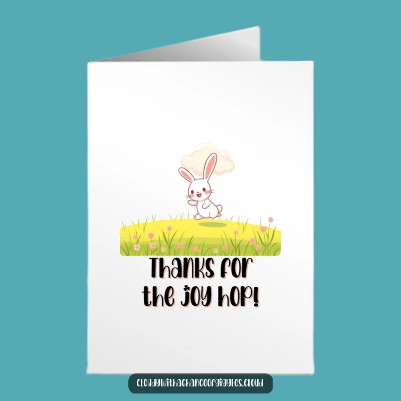 Free Printable Thank You Card: Rabbit Hop Gratitude, Sweet Downloadable Gift