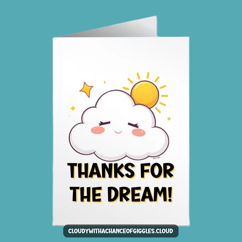 Free Printable Thank You Card: Sleepy Cloud Sunshine Greeting