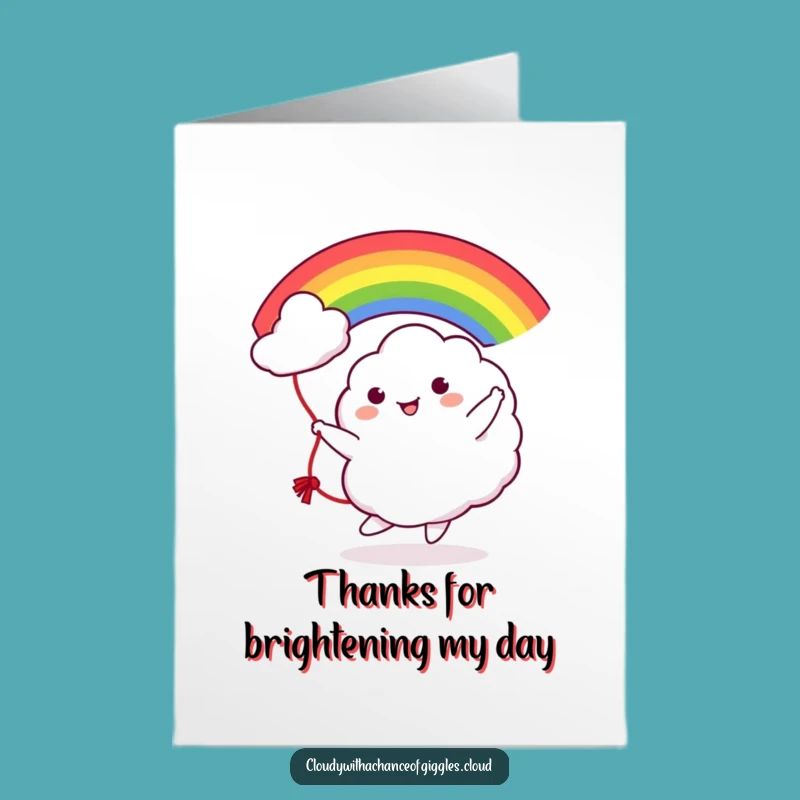 Funny Free Printable Thank You Card: Cloud Rainbow Jump Rope Humor Downloadable
