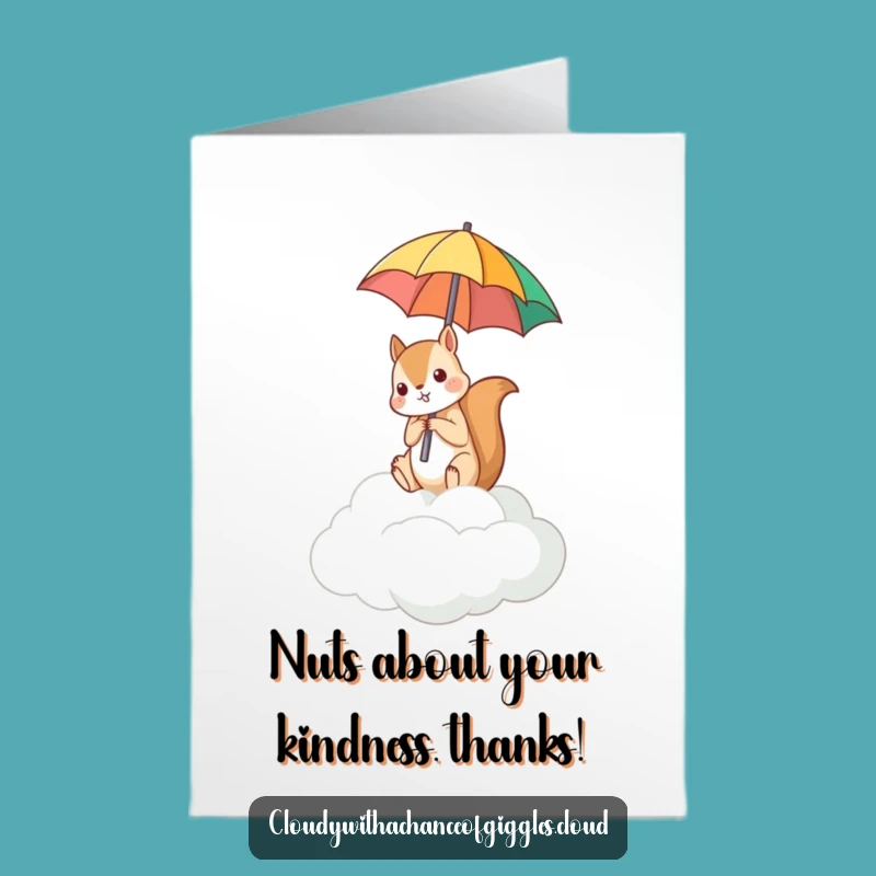 Funny Free Printable Thank You: Squirrel's Silly Umbrella Surprise