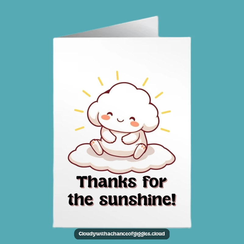 Thank You Cloud Card - Free Printable Whimsical Animal Appreciation