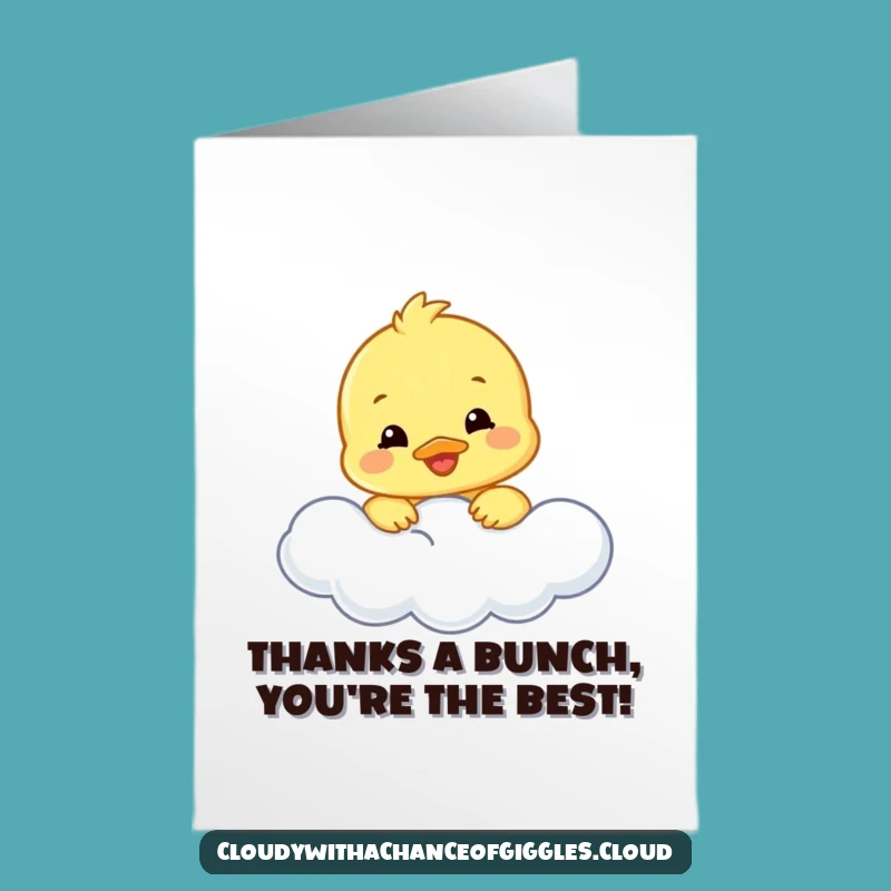 Free Printable Thank You Card: Cute Duckling Cloud - Print at Home Gifter!