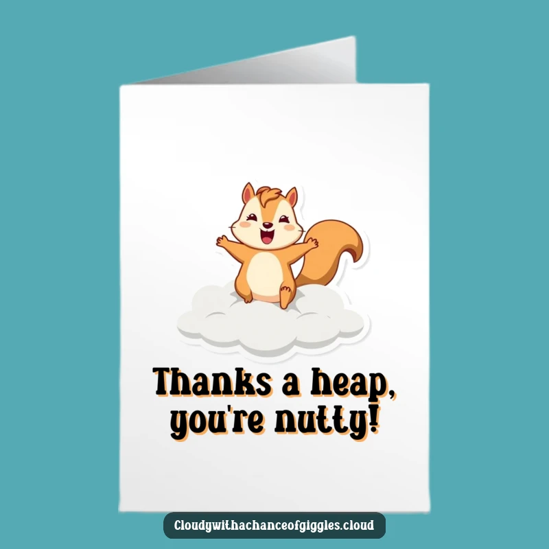 Free Printable Thank You Card: Silly Squirrel Cloud - Print at Home Gifter!