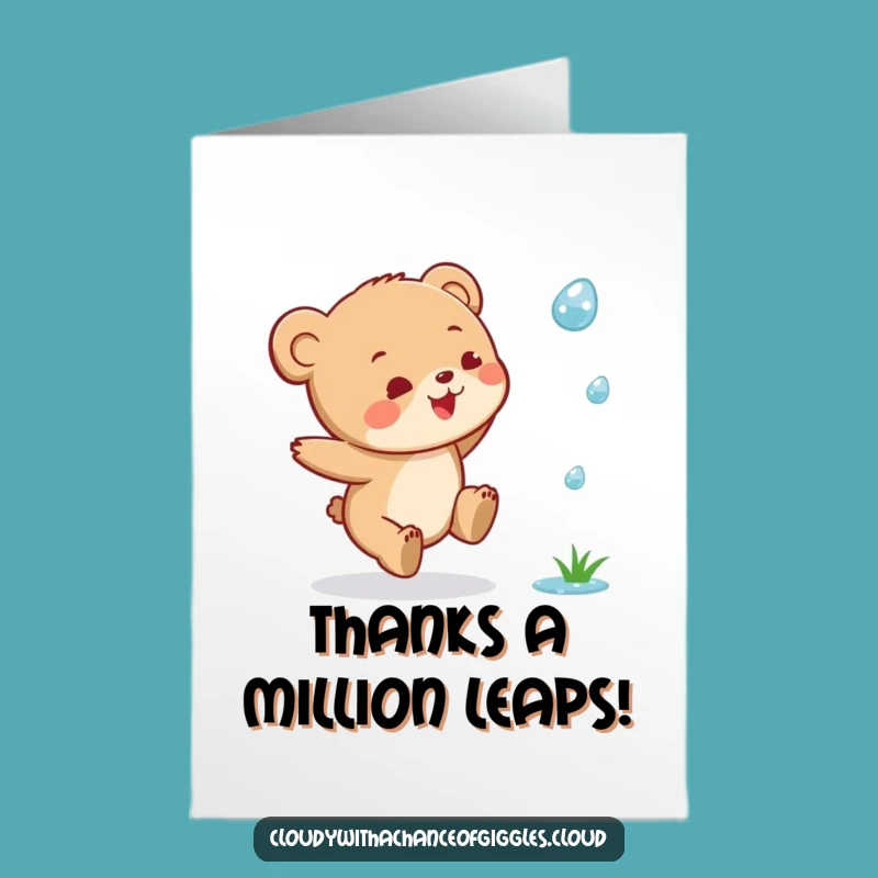 Free Printable Thank You Card: Bear Cub's Thanks! A Sweet Downloadable Gift.