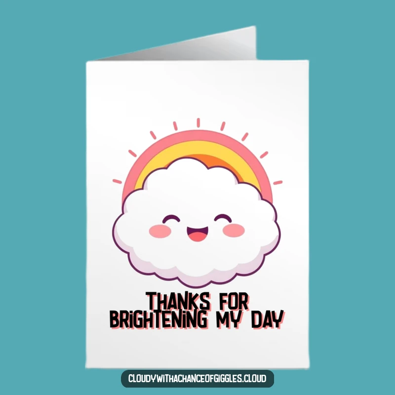 Free Printable Thank You Card: Rainbow Cloud Grin - Heartfelt Downloadable Appreciation Gift!