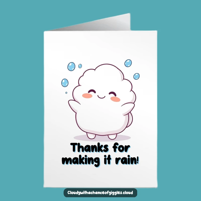 Thank You Free Printable Card: Cloud Juggling Drops of Gratitude