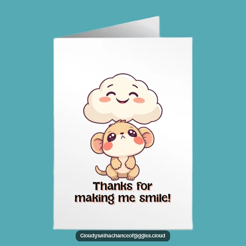 Free Printable Thank You Card: Creature's Cloud Surprise - Humorous Downloadable