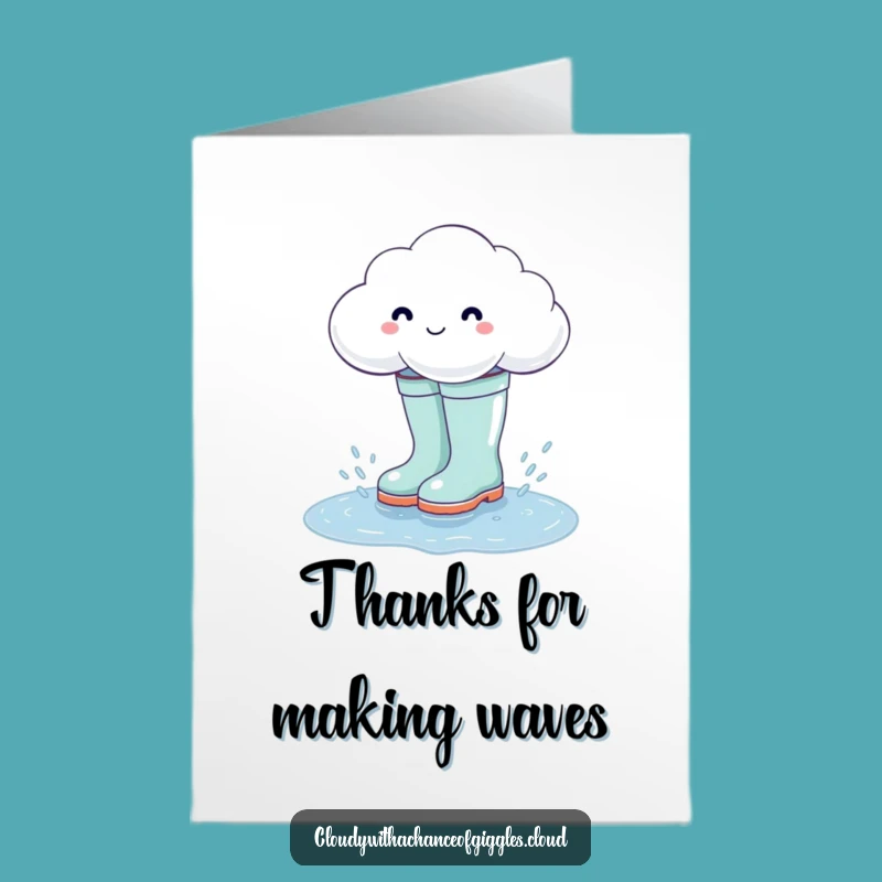 Free Printable Thank You Card: Cloud Boots Splish Splash, Grateful Downloadable Gift!