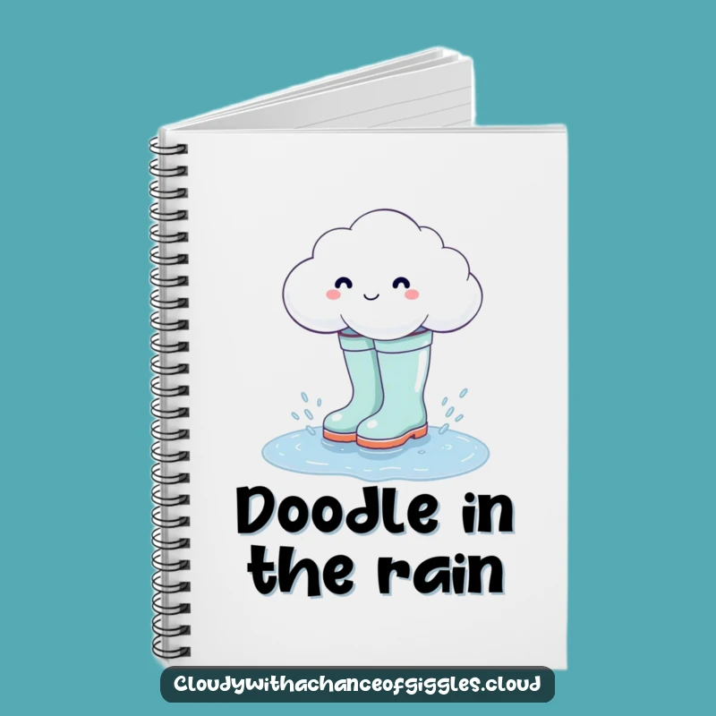 Funny Cloud Rain Boots Notebook - Journal Your Thoughts with Whimsical Charm!