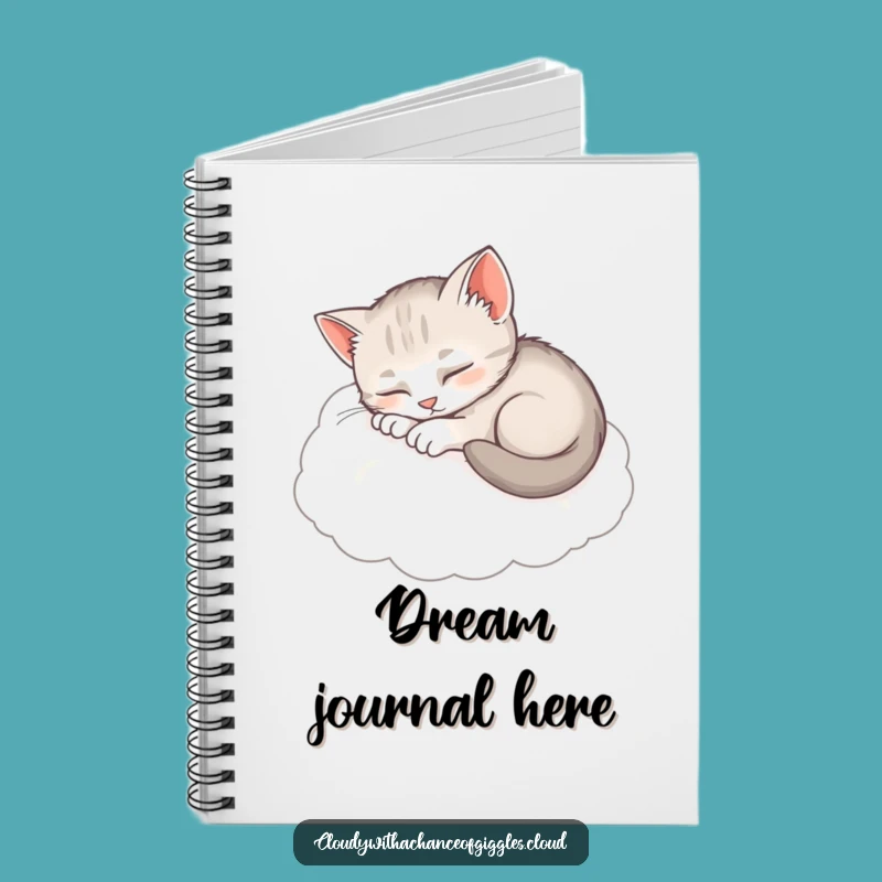 Funny Sleepy Kitten Notebook: Cozy Cloud Cover, Ideal Dreamy Funny Gift