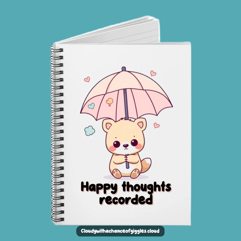 Funny Animal Happy Thoughts Umbrella Notebook: Jot Down Positive Ideas