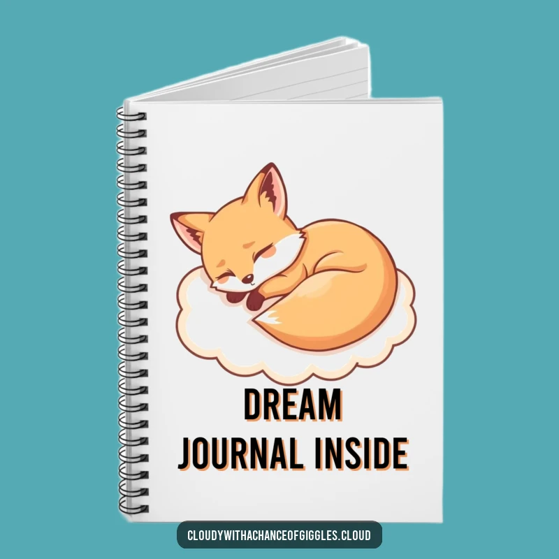 Funny Sleepy Fox Cloud Notebook: Jot Down Dreams with Humor