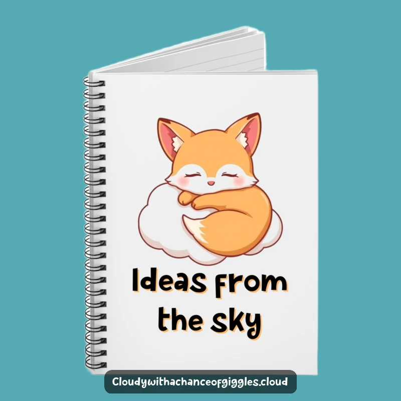 Funny Sleepy Fox Cloud Notebook - Journal Your Dreamy Thoughts