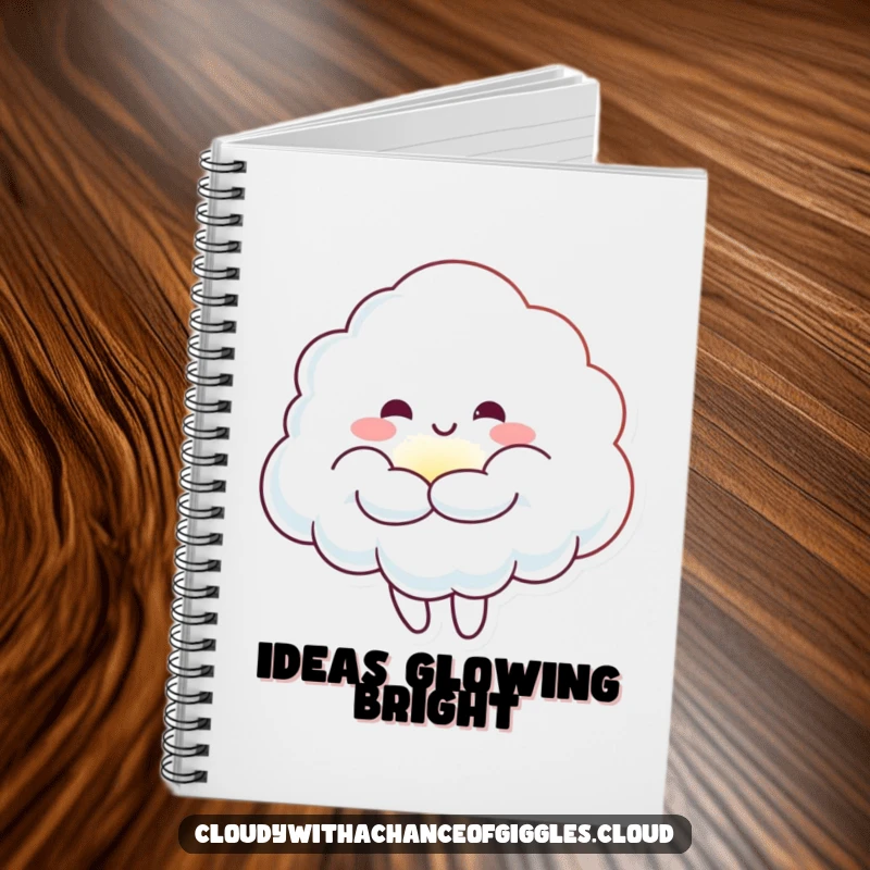 Funny Cloud Sunbeam Hug Notebook: Cheerful cloud character hugging a tiny sunbeam, inspiring warmth and happy thoughts.