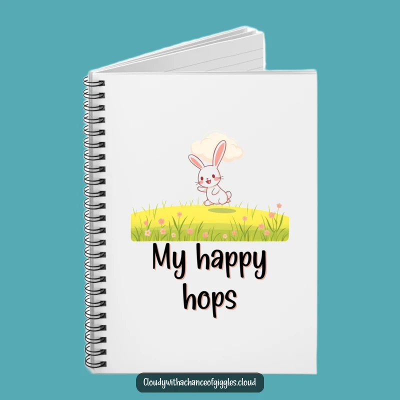 Funny Rabbit Hopping Notebook: Jot Down Joy under Smiling Clouds, Great Funny Gift