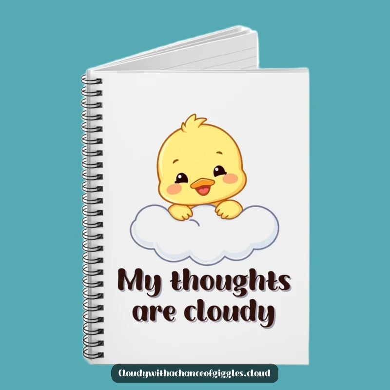Funny Duckling Cloud Notebook: Smiling Bird Journal, Perfect Funny Gift for Writers