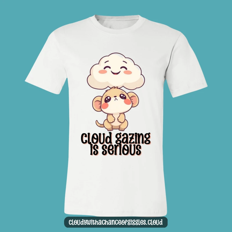 Funny Cloud Face T-Shirt: Curious Creature's Sky Watch, Best Funny Gift