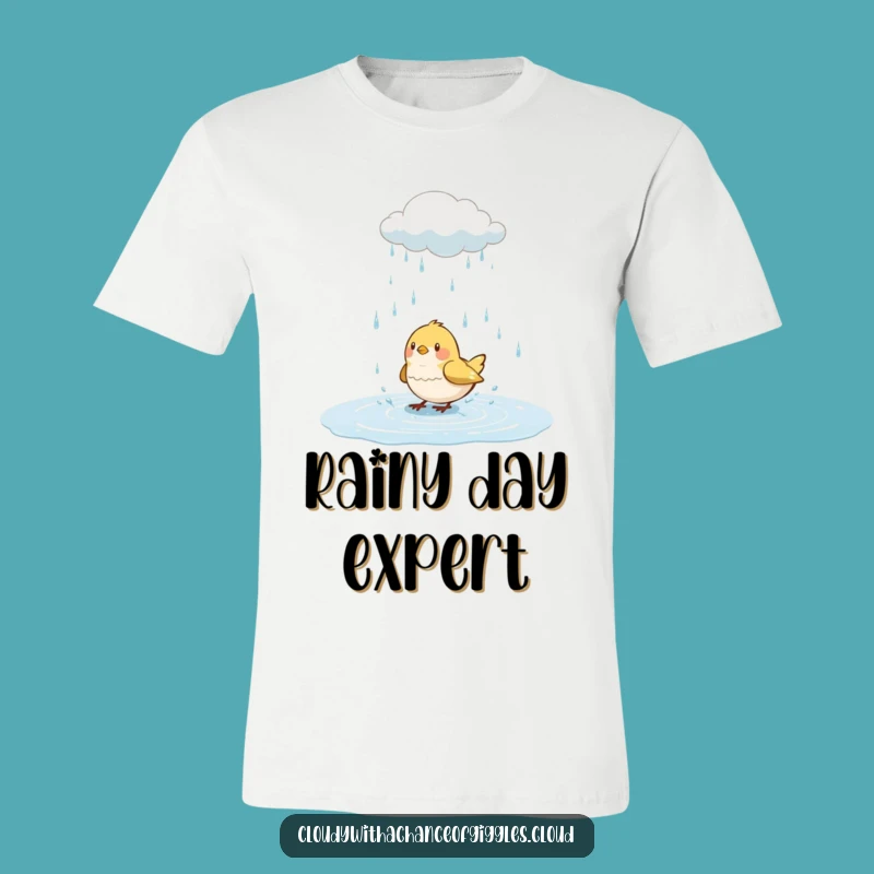 Funny Bird Splashing T-Shirt: Adorable Rain Cloud Friend, Must-Have Funny Gift Apparel