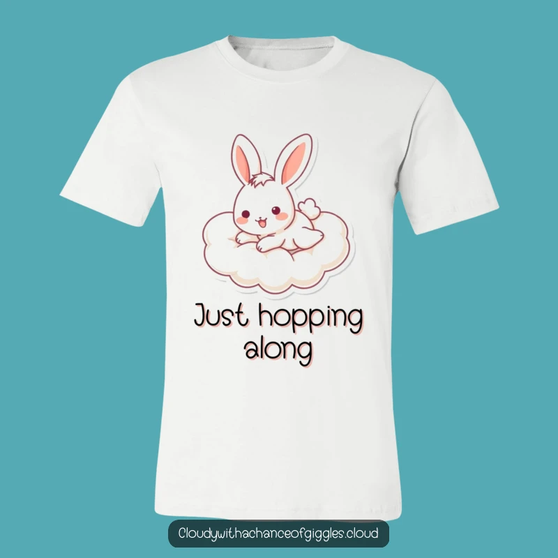 Funny Bunny Cloud T-Shirt: Cheerful Slider Tee, Great Funny Gift for Animal Fans