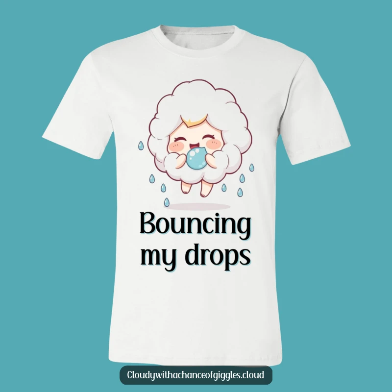 Funny Cloud Child T-Shirt: Bouncing raindrop fun, a charming and funny gift!