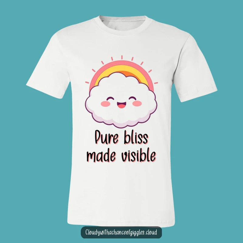 Funny Cloud Rainbow Grin T-Shirt: Wear Your Joyful Burst of Happiness Today!
