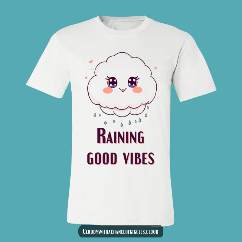 Funny Cloud Smiles T-Shirt: Kawaii Cloud Spreading Happiness, Best Funny Gift