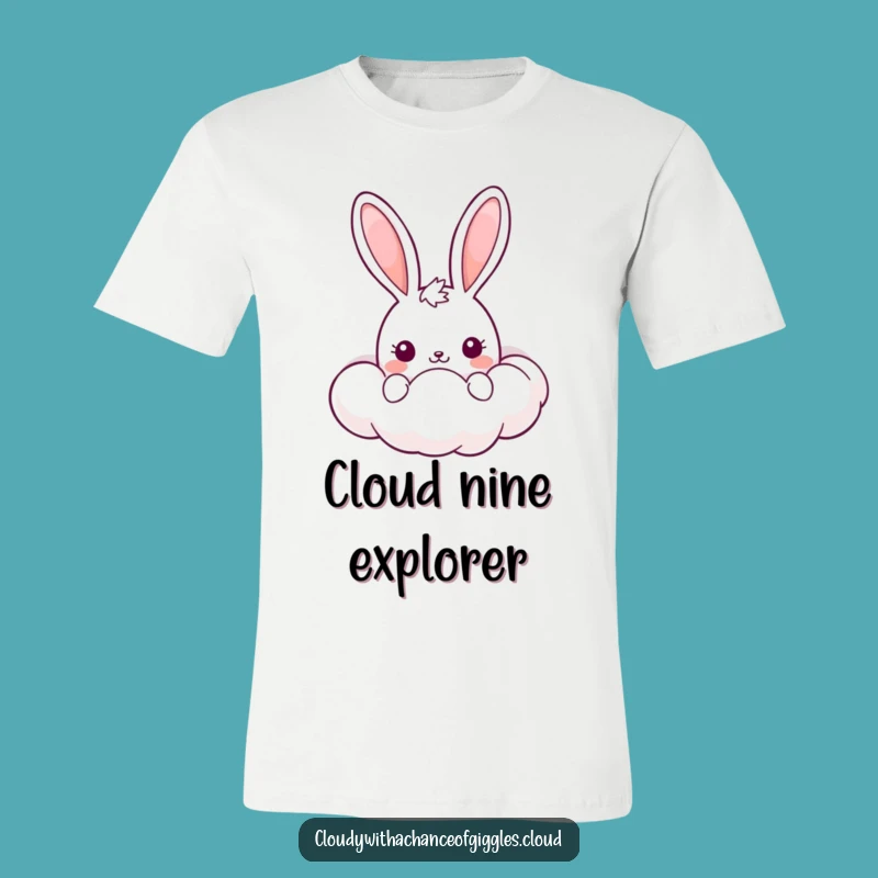 Funny Kawaii Bunny T-Shirt: Hilarious Cloud Peek Design, Perfect Cute Gift