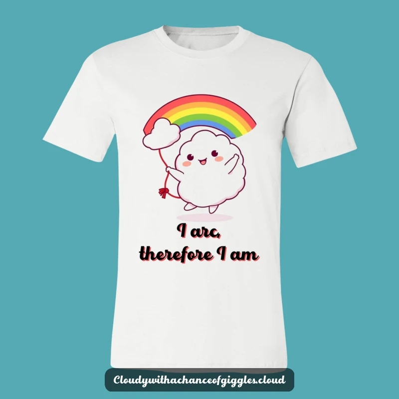 Funny Cloud Rainbow Jump Rope T-Shirt: Cute Character Tee, Ideal Funny Gift