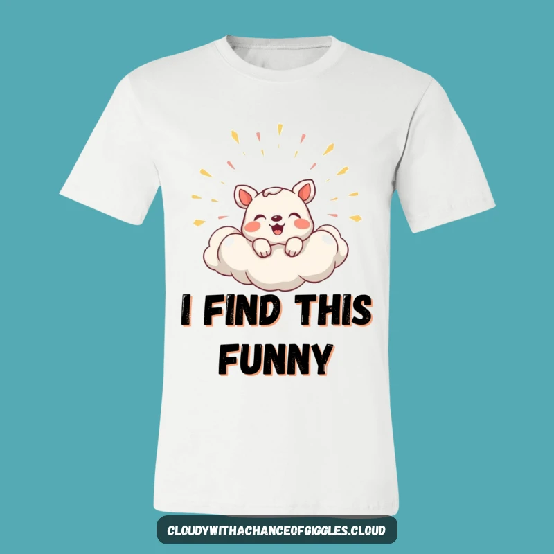 Funny Shy Laughter Animal T-Shirt: Cloud Burst Design, Hilarious Shirt for Joyful Souls!